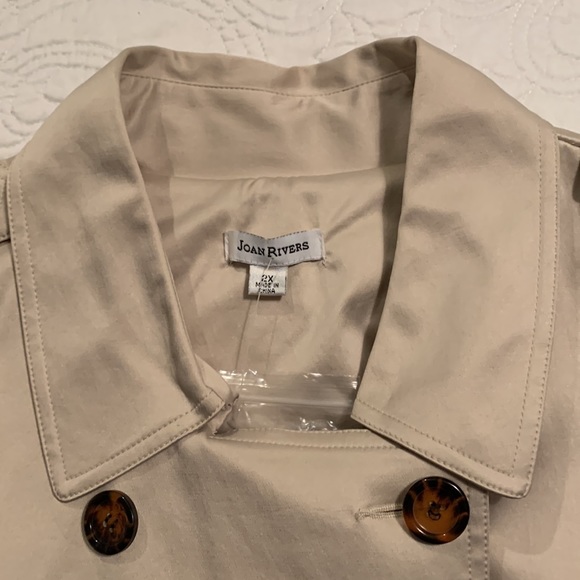NEW Joan Rivers Classic Double~Breasted Trench Coat Belted Collar SZ 2X - Picture 9 of 16
